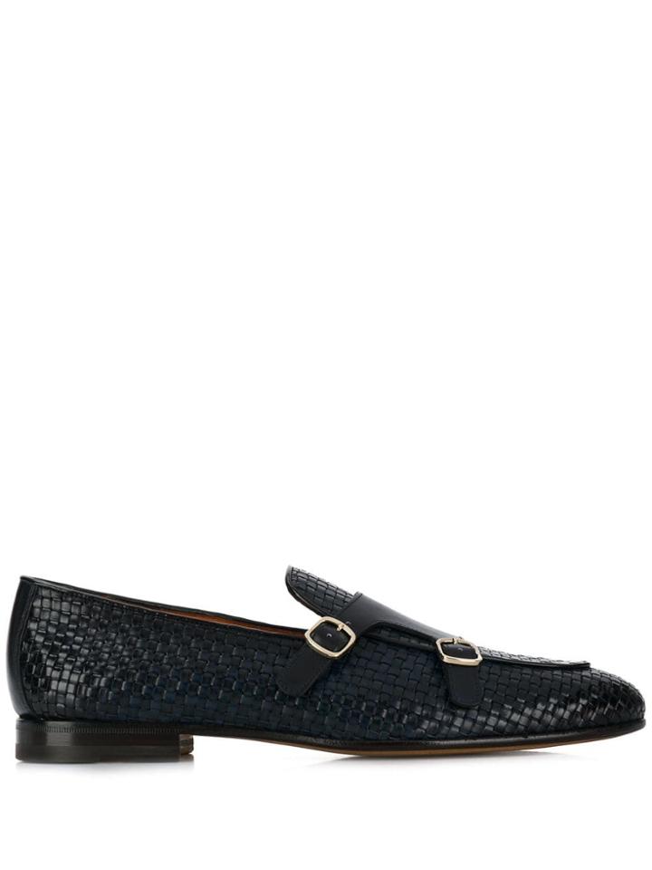 Santoni Woven Monk Shoes - Blue
