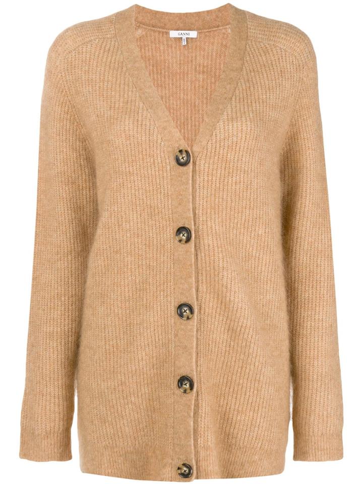 Ganni Classic Long-sleeve Cardigan - Neutrals