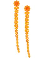 Simone Rocha Long Faceted Crystal Earrings - Yellow & Orange