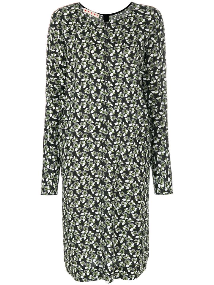 Marni Floral Print Day Dress - Green