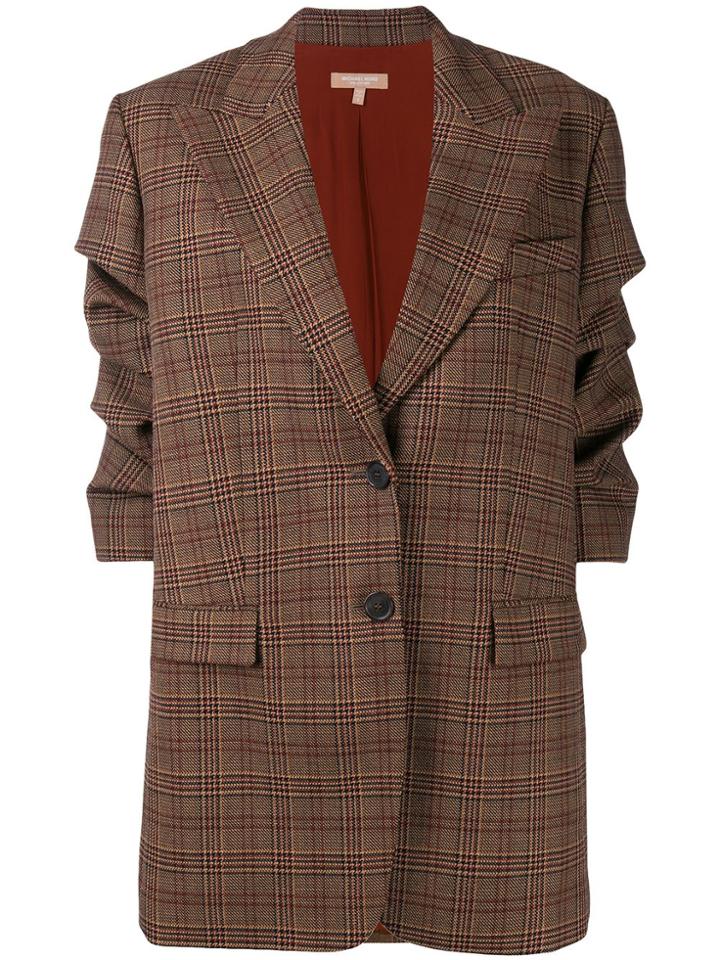 Michael Kors Collection Check Blazer - Brown