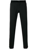 Dolce & Gabbana Velvet Piped Trousers, Men's, Size: 46, Black, Cotton/viscose/virgin Wool