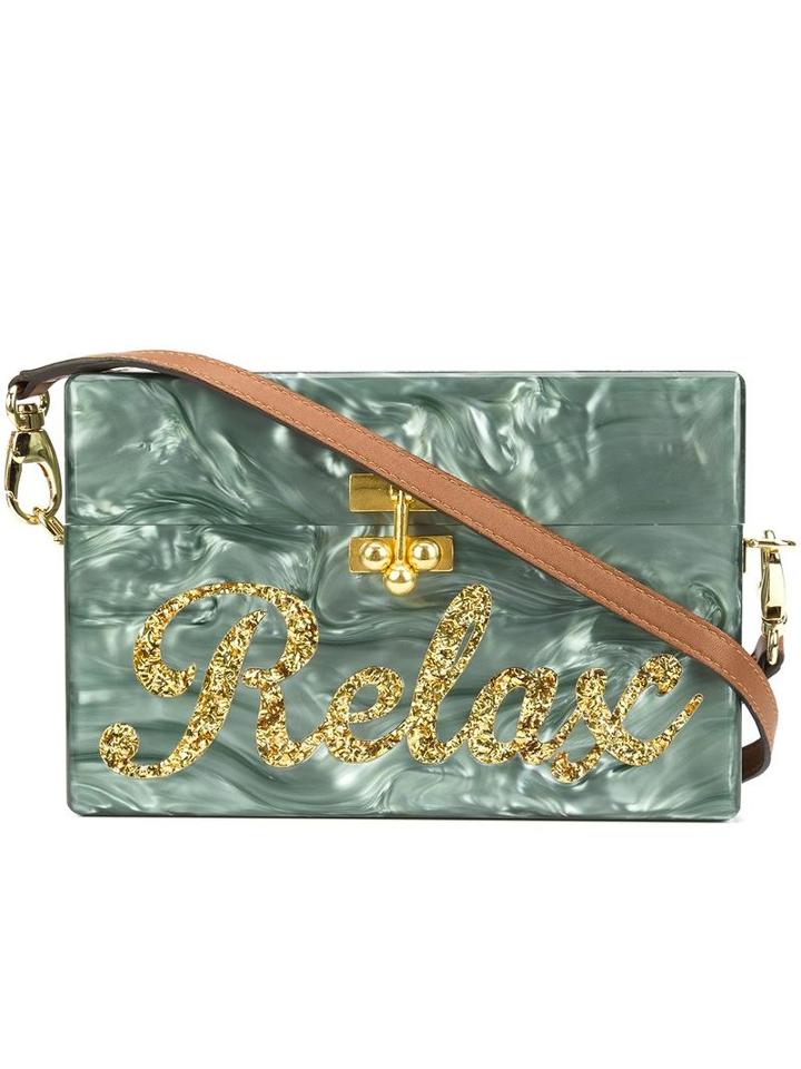 Edie Parker 'lara' Box Clutch, Women's, Blue