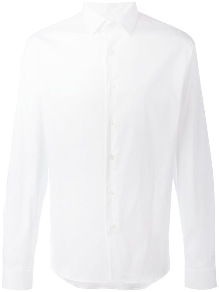 Prada Classic Shirt, Men's, Size: 41, White, Cotton