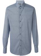 Dolce & Gabbana Diamond Print Shirt, Men's, Size: 40, Blue, Cotton