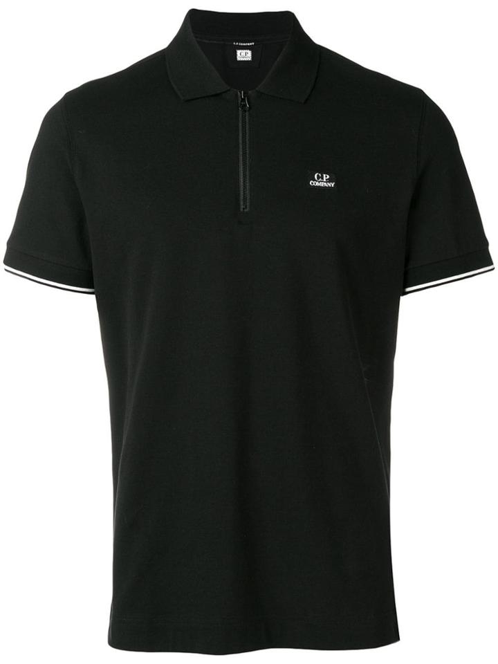 Cp Company Front Zipped Fastening Polo Shirt - Black