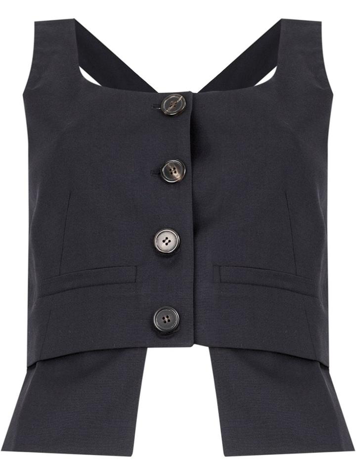 Aalto Buttoned Vest Top - Blue