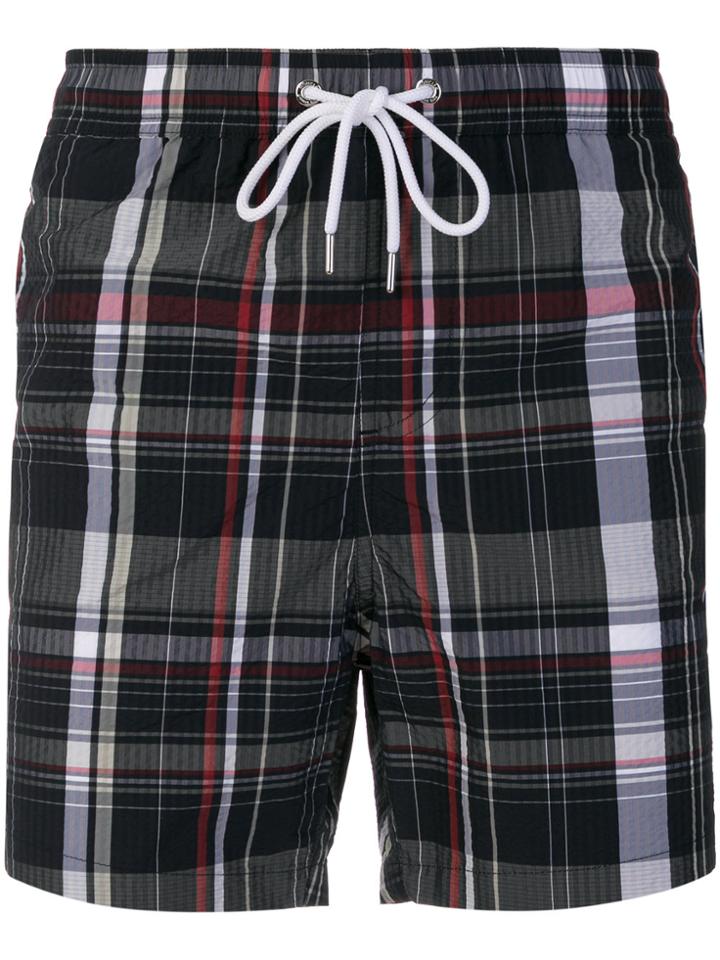 Moncler Gamme Bleu Checked Swim Shorts - Black