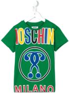 Moschino Kids Double Question Mark Logo Print T-shirt, Boy's, Size: 6 Yrs, Green