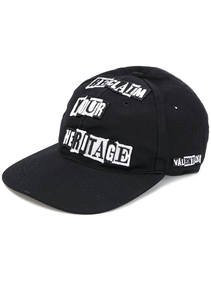 Valentino Valentino Garavani Appliquéd Cap - Black