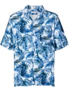 Bagutta Tropical Print Shortsleeved Shirt - Blue