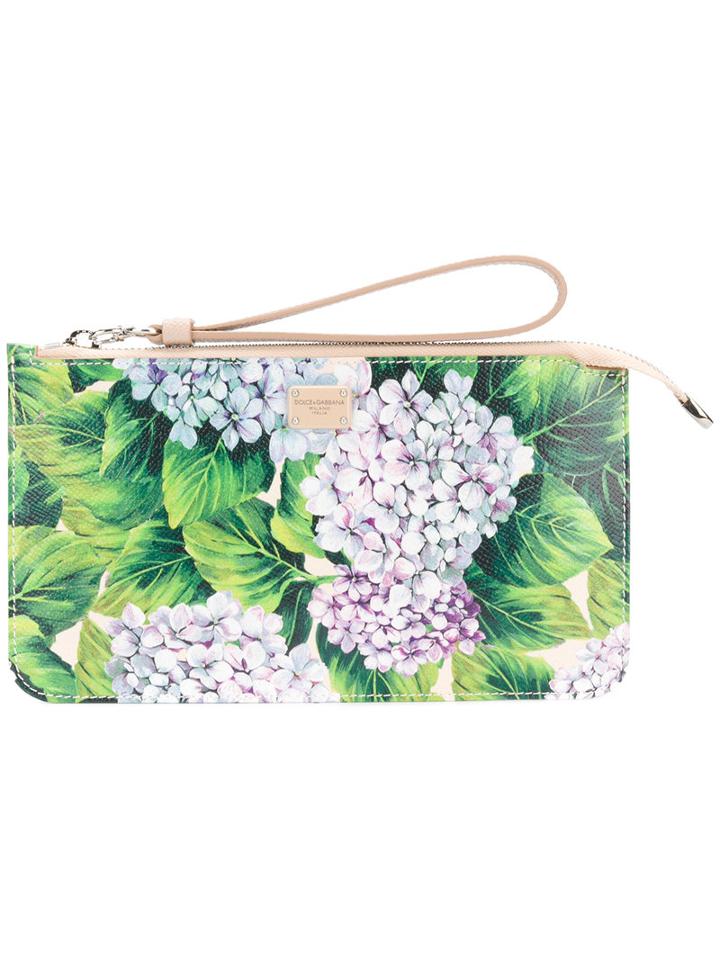 Dolce & Gabbana - Hydrangea Print Clutch Bag - Women - Calf Leather - One Size, Calf Leather