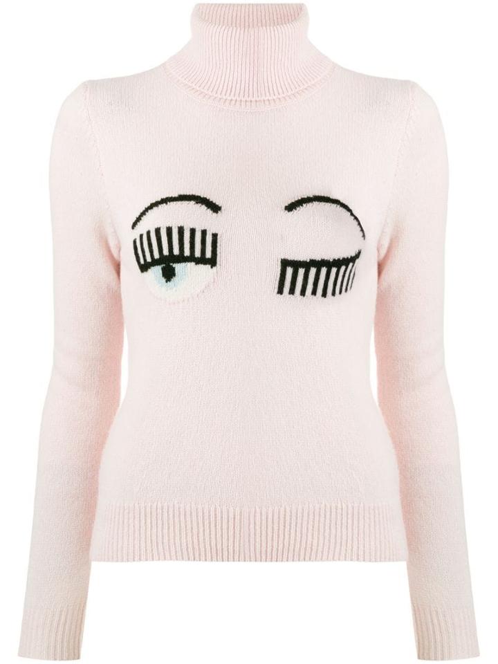 Chiara Ferragni Knitted Winking Eye Jumper - Pink