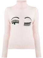Chiara Ferragni Knitted Winking Eye Jumper - Pink