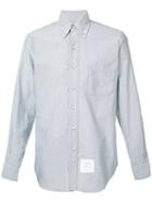 Thom Browne Patch Pocket Shirt, Men's, Size: 4, Blue, Cotton