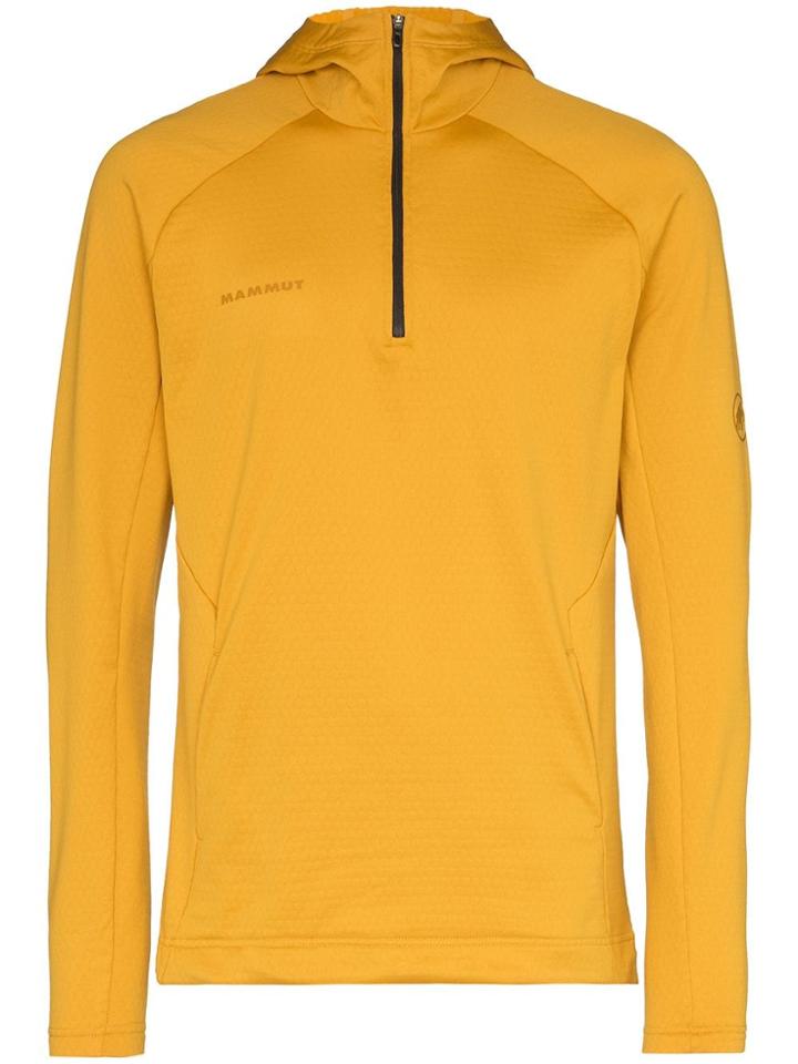 Mammut Yellow Runbold Half Zip Hooded Sweatshirt