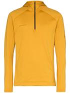 Mammut Yellow Runbold Half Zip Hooded Sweatshirt