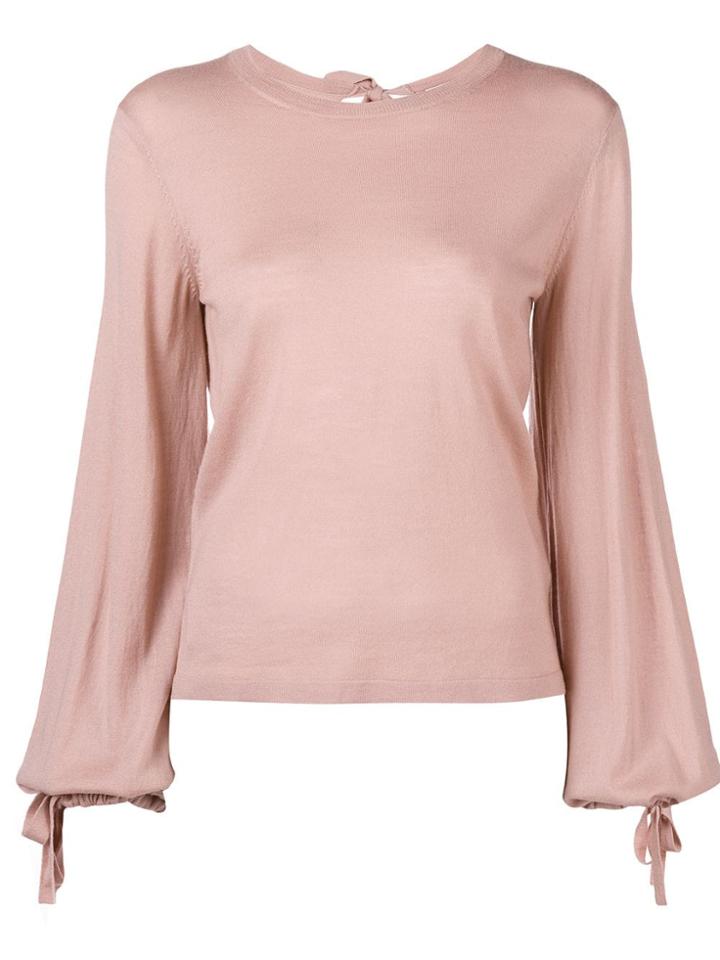P.a.r.o.s.h. Tie Back Blouse - Pink & Purple