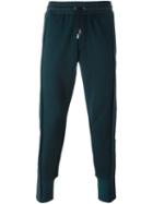 Diesel Black Gold Stripe Detail Track Pants, Men's, Size: Large, Blue, Cotton/polyester/artificial Leather