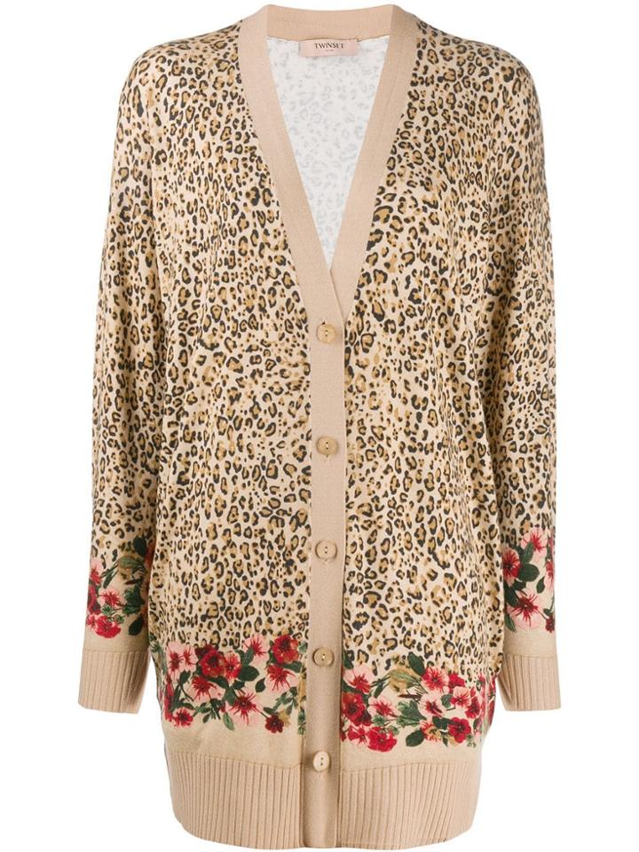Twin-set Double Print Cardigan - Neutrals