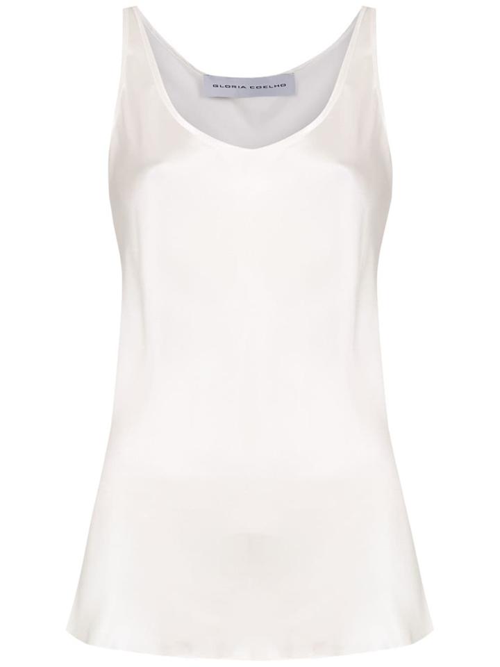 Gloria Coelho Satin Tank Top - White
