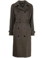 Theory Belted Double-breasted Coat - Brown