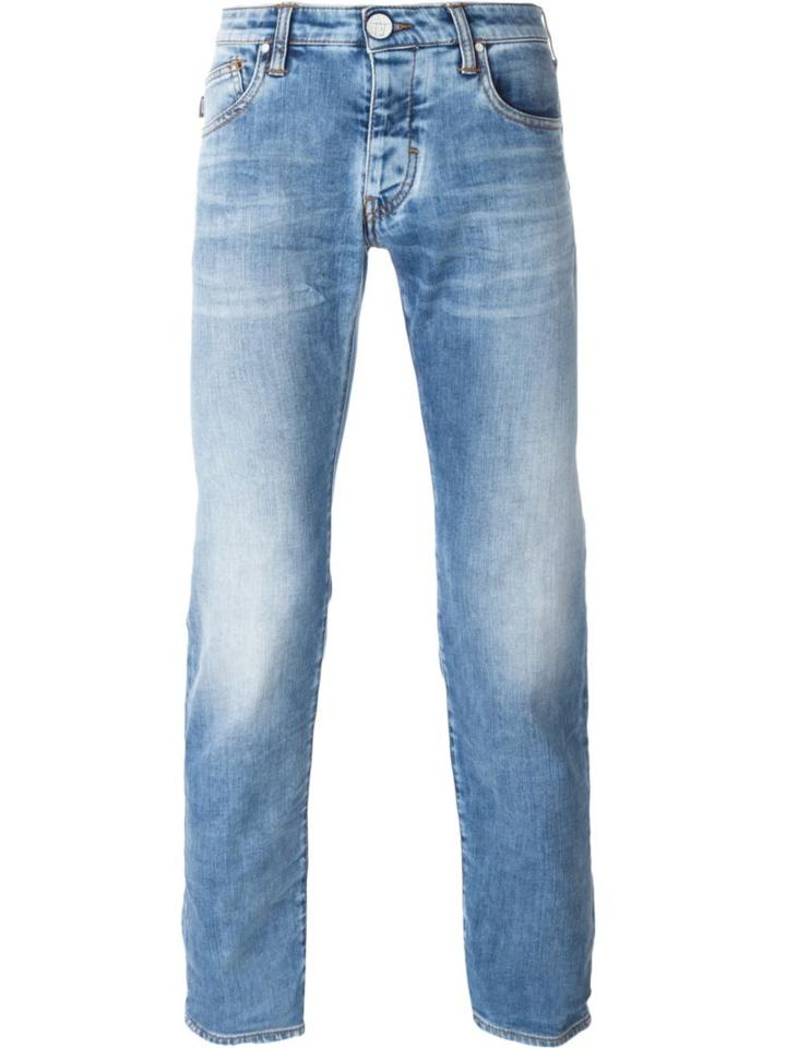 Armani Jeans Stonewashed Jeans, Men's, Size: 31, Blue, Cotton/spandex/elastane