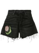 Off-white - Tulip Denim Shorts - Women - Cotton/polyester/spandex/elastane - 26, Black, Cotton/polyester/spandex/elastane