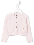 Armani Junior Round Neck Cardigan, Infant Girl's, Size: 6 Mth, Pink/purple
