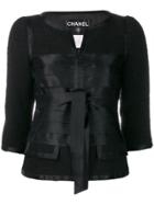 Chanel Pre-owned 2006's Collarless Ribbons Fitted Jacket - Black