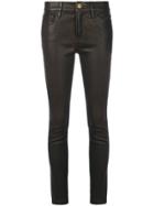 Frame Denim Skinny Leather Trousers - Brown