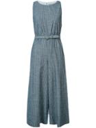 Alice+olivia Striped Belted Cropped Jumpsuit, Women's, Size: 2, Blue, Polyester/cotton/spandex/elastane
