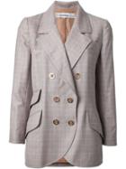 Jean Louis Scherrer Vintage Checked Blazer, Women's, Size: 40, Pink/purple