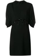 Prada Crystal Embellished Mini Dress - Black