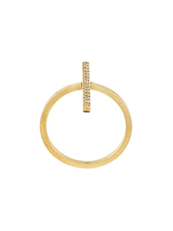 Ileana Makri Double Cross Over Ring - Metallic