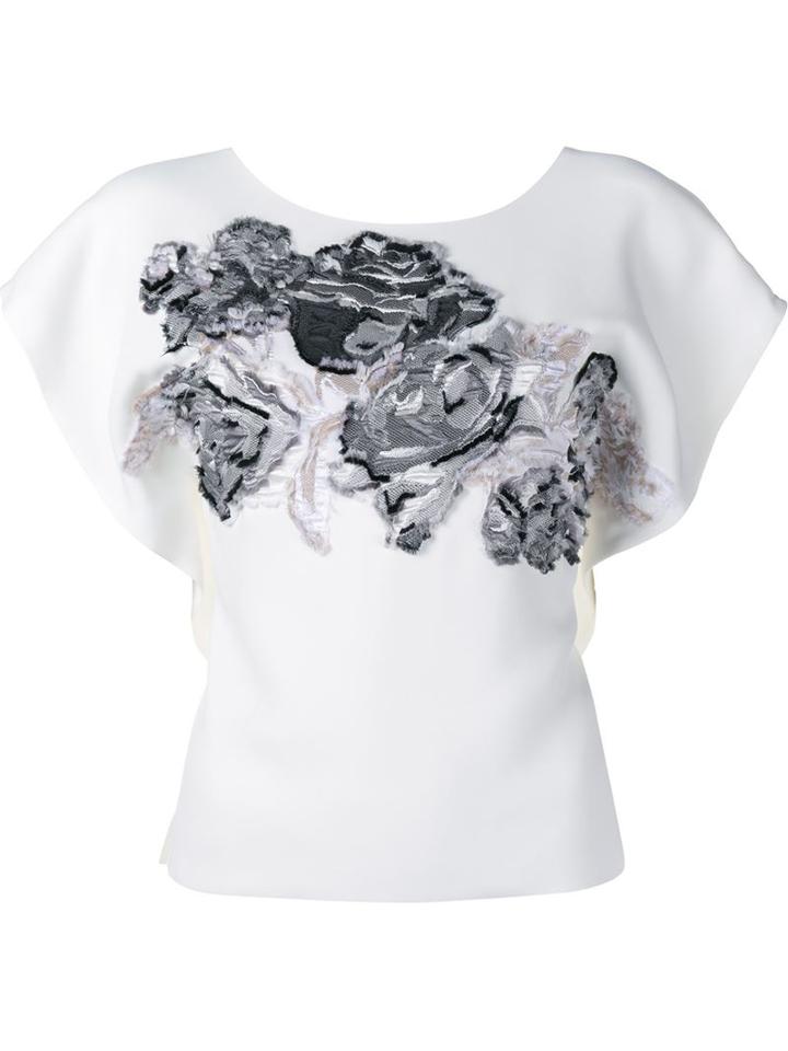 Roland Mouret Roderick Floral Embroidered Top