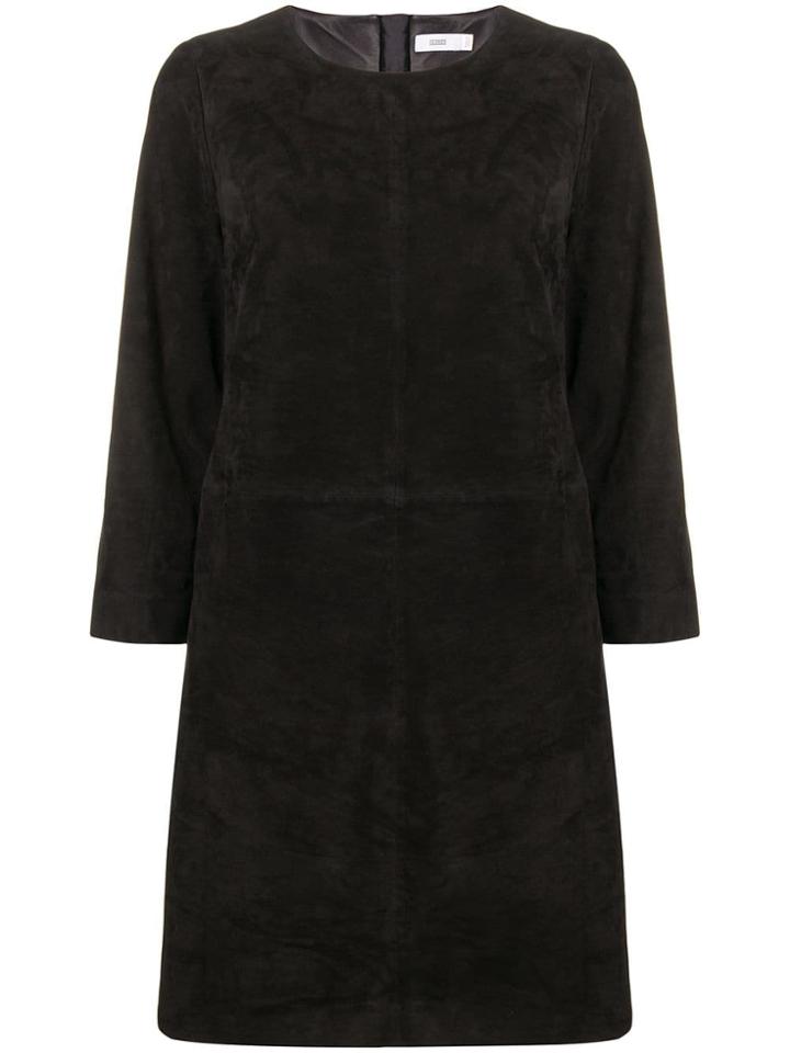 Closed Panelled Shift Dress - Black