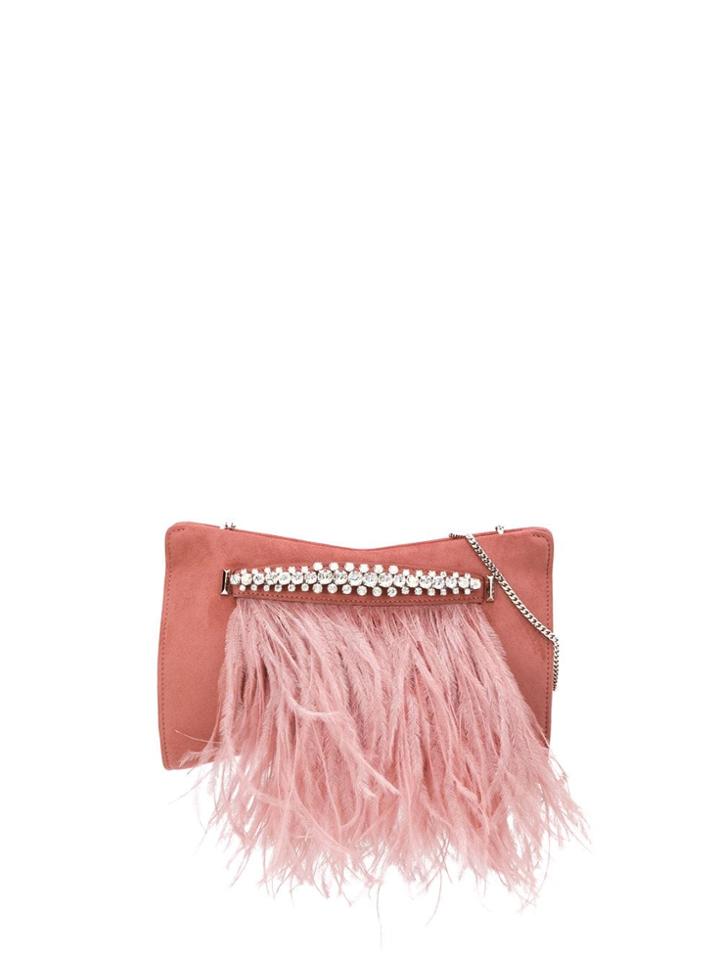 Jimmy Choo Venus Feather-trim Clutch - Pink