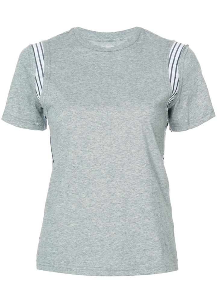 Derek Lam 10 Crosby Mixed Media Tee - Grey