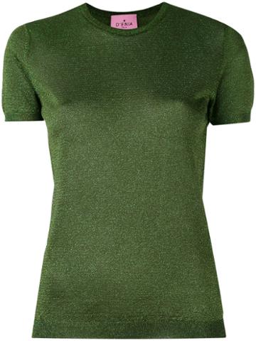 D'enia - Metallic Knit T-shirt - Women - Acetate/metallized Polyester/nylon - S, Green, Acetate/metallized Polyester/nylon
