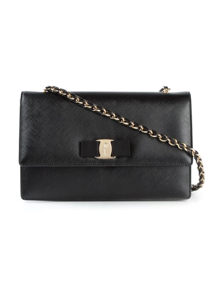 Salvatore Ferragamo Medium 'vara Flap' Crossbody Bag, Women's, Black