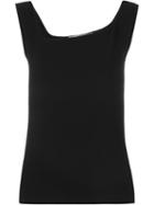 Martine Jarlgaard Asymmetric Neckline Vest, Women's, Size: 10, Black, Polyester/triacetate/silk