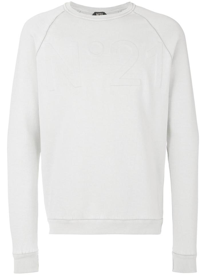 No21 Embossed Logo Sweatshirt - Grey