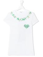 Simonetta - Green Heart T-shirt - Kids - Cotton/spandex/elastane - 16 Yrs, White