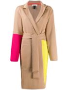 Circus Hotel Colour Block Coat - Neutrals