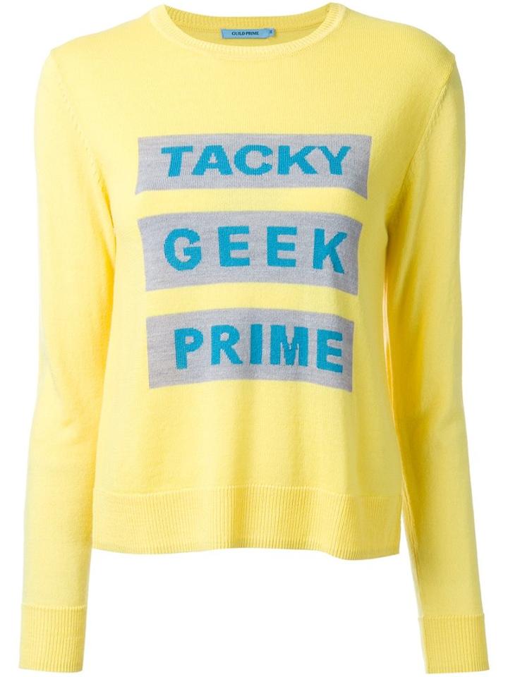 Guild Prime 'tacky Geek Prime' Jumper, Women's, Size: 36, Yellow/orange, Acrylic/lambs Wool