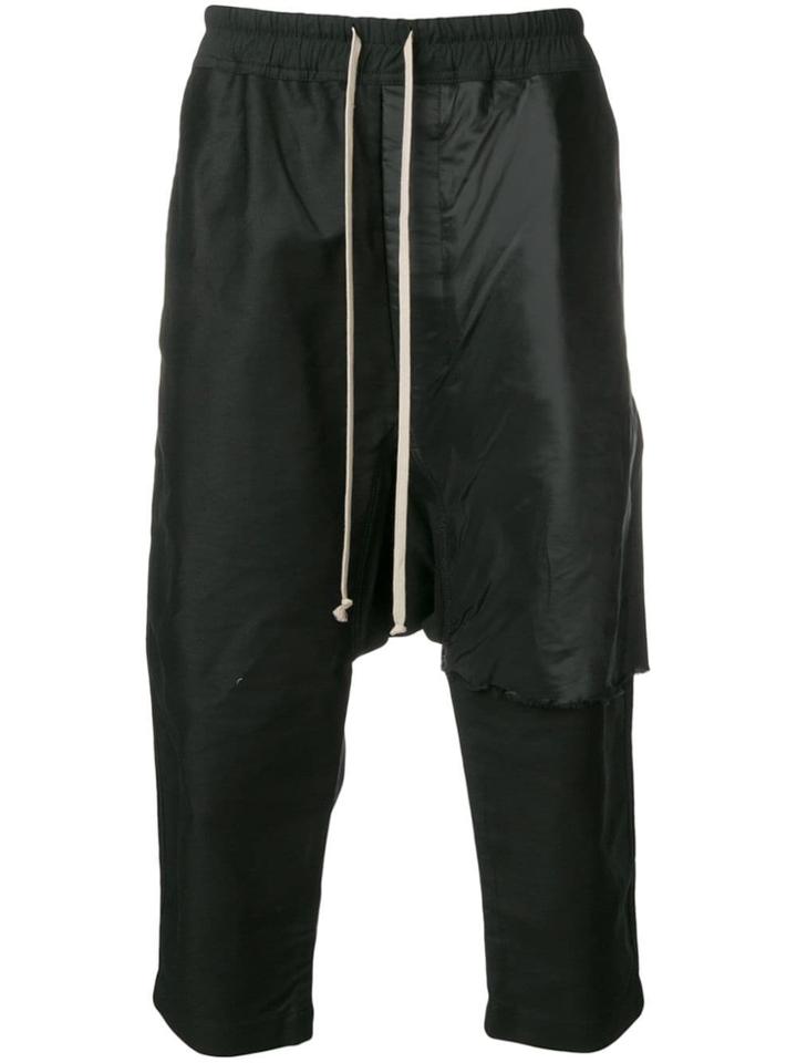 Rick Owens Drkshdw Ripped Detail Cropped Trousers - Black