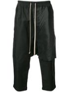 Rick Owens Drkshdw Ripped Detail Cropped Trousers - Black