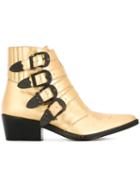 Toga Embossed Buckled Boots
