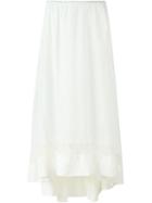 P.a.r.o.s.h. Lace Panel Maxi Skirt, Women's, Size: Large, White, Cotton/silk